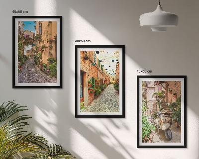 Composizione di quadri Strade, fiori, atmosfera italiana
