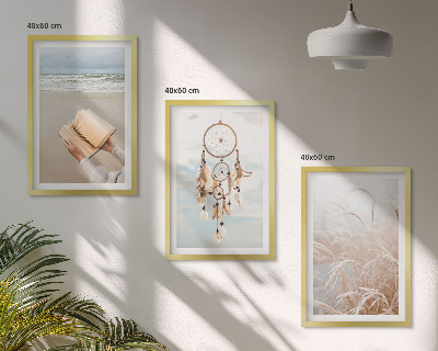 Set di quadri incorniciati Tranquilli paesaggi estivi in ​​stile boho