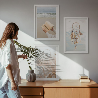 Set di quadri incorniciati Tranquilli paesaggi estivi in ​​stile boho