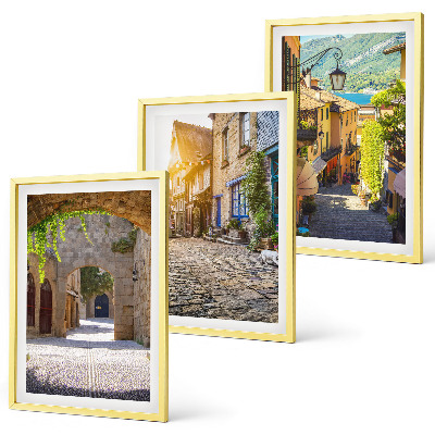 Set di 3 quadri Incantevoli strade in pietra