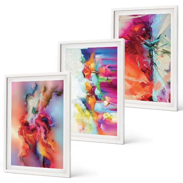 Set di quadri incorniciati Astrazioni colorate della forma