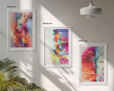 Set di quadri incorniciati con astrazioni colorate della forma