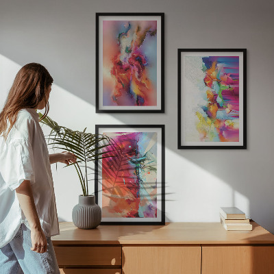 Set di quadri incorniciati Astrazioni colorate della forma
