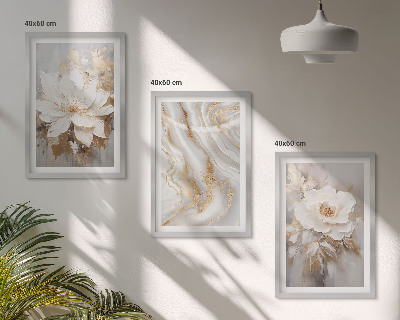 Composizione di quadri Fiori astratti marmo