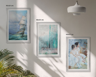 Set di quadri incorniciati Nave mare danzatore astratto