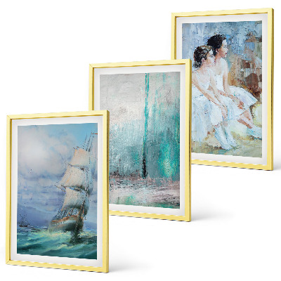 Set di quadri incorniciati Nave mare danzatore astratto
