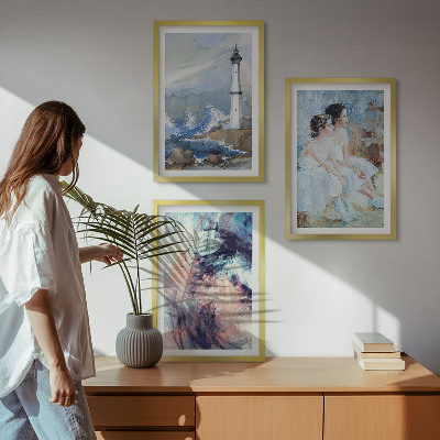 Set di quadri incorniciati Ballerino astratto faro