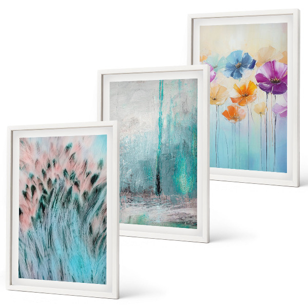 Composizione di quadri Sfondo con motivi floreali dai colori pastello