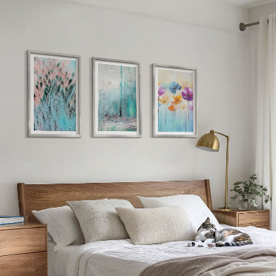 Composizione di quadri Sfondo con motivi floreali dai colori pastello