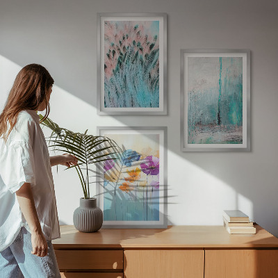 Composizione di quadri Sfondo con motivi floreali dai colori pastello