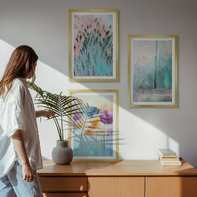 Composizione di quadri Sfondo con motivi floreali dai colori pastello