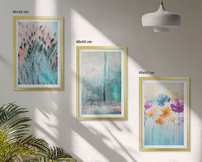 Composizione di quadri Sfondo con motivi floreali dai colori pastello
