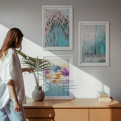 Composizione di quadri Sfondo con motivi floreali dai colori pastello