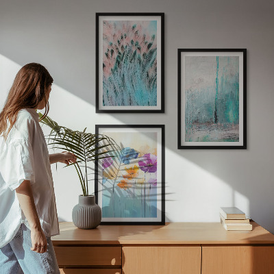 Composizione di quadri Sfondo con motivi floreali dai colori pastello