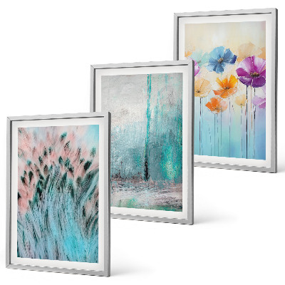 Composizione di quadri Sfondo con motivi floreali dai colori pastello