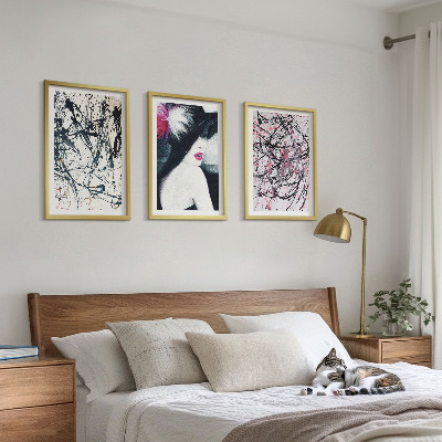 Set di quadri incorniciati Cappello con motivi astratti di pittura