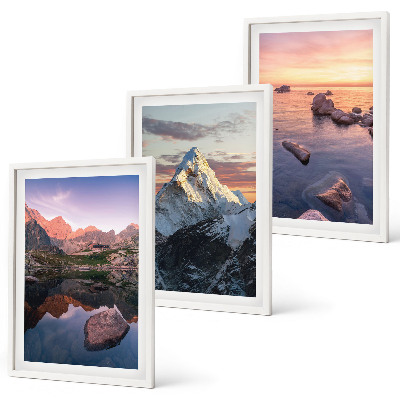 Set di 3 quadri Paesaggi montani sullo sfondo