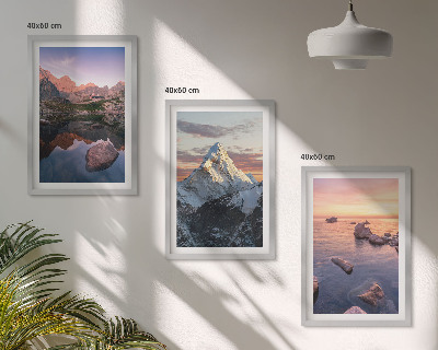 Set di 3 quadri Paesaggi montani sullo sfondo