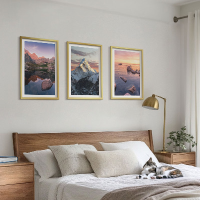 Set di 3 quadri Paesaggi montani sullo sfondo