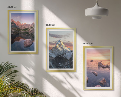 Set di 3 quadri Paesaggi montani sullo sfondo