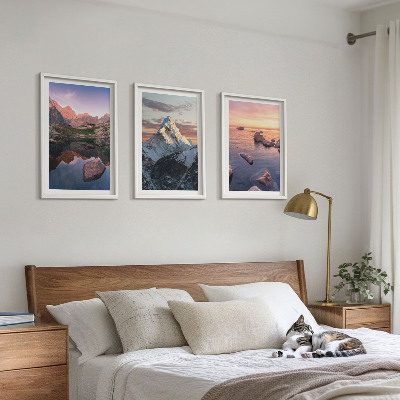 Set di 3 quadri Paesaggi montani sullo sfondo