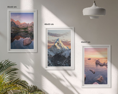 Set di 3 quadri Paesaggi montani sullo sfondo