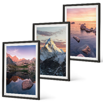 Set di 3 quadri Paesaggi montani sullo sfondo