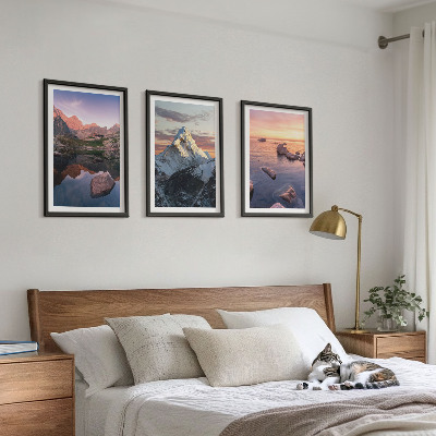 Set di 3 quadri Paesaggi montani sullo sfondo