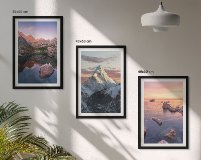 Set di 3 quadri Paesaggi montani sullo sfondo