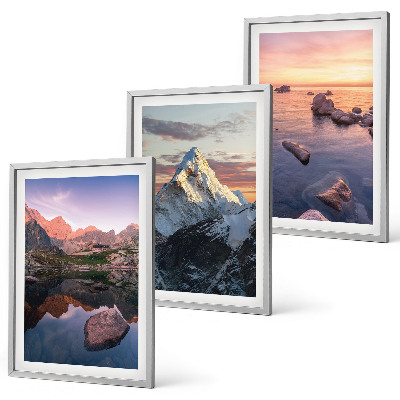 Set di 3 quadri Paesaggi montani sullo sfondo