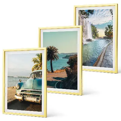 Set di 3 quadri con stampa Cascata di palme in vacanza