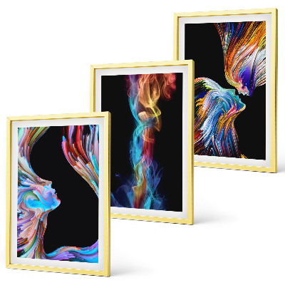 Composizione di quadri Volti astratti colorati