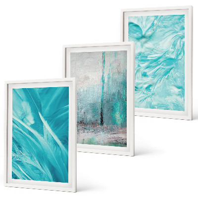 Set di quadri incorniciati Motivi astratti nelle tonalità del blu