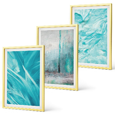 Set di quadri incorniciati Motivi astratti nelle tonalità del blu