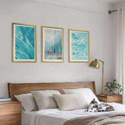 Set di quadri incorniciati Motivi astratti nelle tonalità del blu