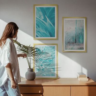 Set di quadri incorniciati Motivi astratti nelle tonalità del blu