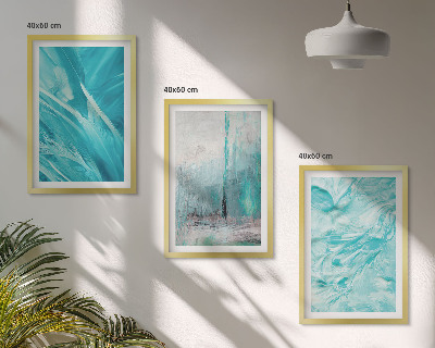 Set di quadri incorniciati Motivi astratti nelle tonalità del blu