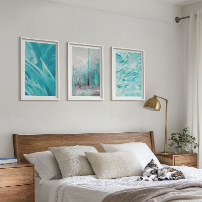 Set di quadri incorniciati Motivi astratti nelle tonalità del blu