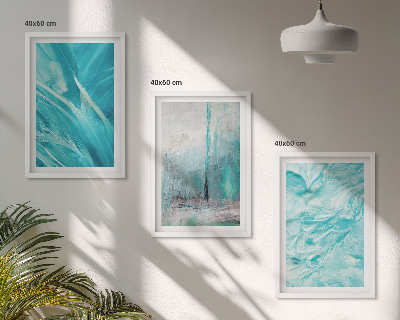 Set di quadri incorniciati Motivi astratti nelle tonalità del blu