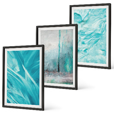Set di quadri incorniciati Motivi astratti nelle tonalità del blu