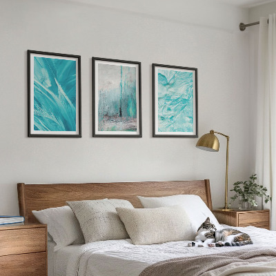 Set di quadri incorniciati Motivi astratti nelle tonalità del blu