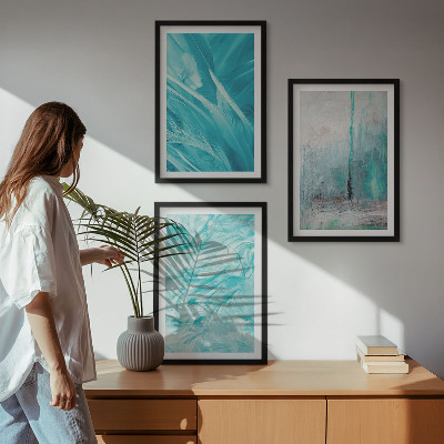 Set di quadri incorniciati Motivi astratti nelle tonalità del blu