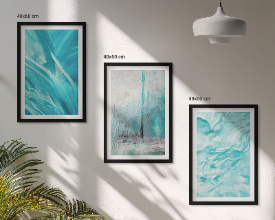 Set di quadri incorniciati Motivi astratti nelle tonalità del blu
