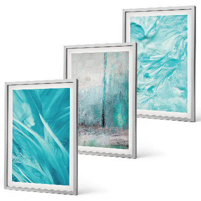 Set di quadri incorniciati Motivi astratti nelle tonalità del blu