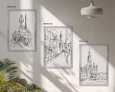 Composizione di quadri Semplici disegni di paesaggi urbani
