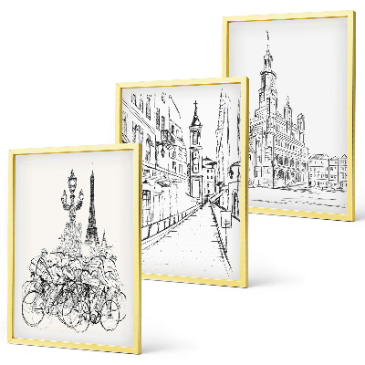 Composizione di quadri Semplici disegni di paesaggi urbani