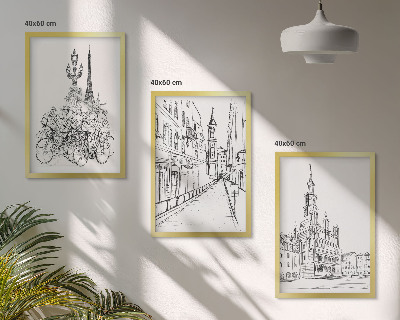 Composizione di quadri Semplici disegni di paesaggi urbani