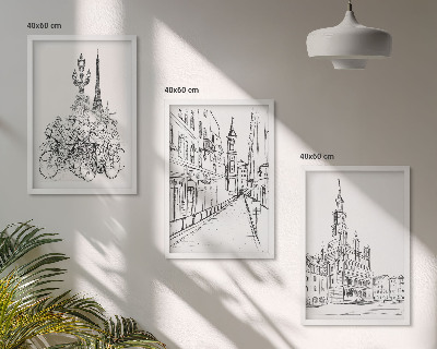 Composizione di quadri Semplici disegni di paesaggi urbani