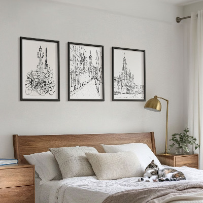 Composizione di quadri Semplici disegni di paesaggi urbani
