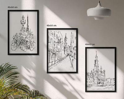 Composizione di quadri Semplici disegni di paesaggi urbani